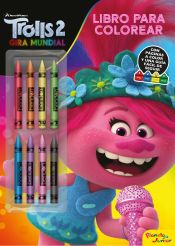 Portada de Trolls 2. Libro para colorear con ceras