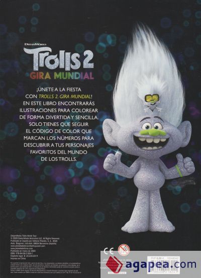 Trolls 2. Libro para colorear con ceras