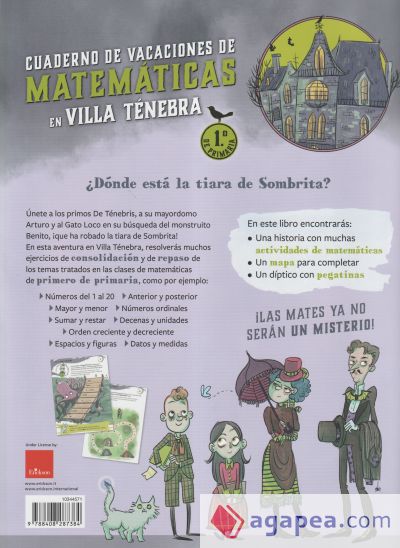 Villa Ténebra. Cuaderno de vacaciones de matemáticas. 1.º de primaria