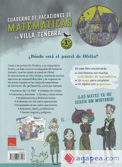 Villa Ténebra. Cuaderno de vacaciones de matemáticas. 3.º de primaria