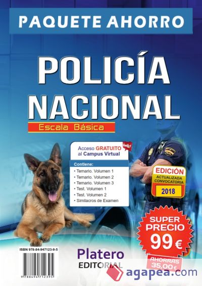 Policía Nacional Escala Básica. Paquete Ahorro