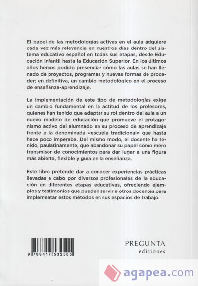 Metodolog?as activas en el aula. Innovaci?n educativa para el fomento del aprend