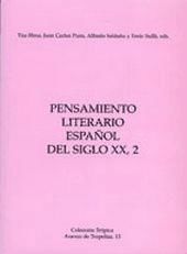 Portada de Pensamiento literario español del siglo XX, 2