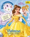Princesas. V&iacute;steme. Atr&eacute;vete a brillar: Adhesivos con purpurina