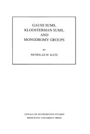 Portada de Gauss Sums, Kloosterman Sums, and Monodromy Groups. (AM-116), Volume 116