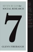 Portada de Seven Rules for Social Research