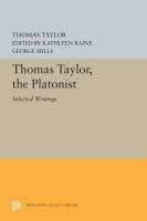 Portada de Thomas Taylor, the Platonist