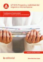 Portada de Proyecto y viabilidad del negocio o microempresa. ADGD0210 (Ebook)