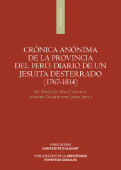 Portada de Crónica anónima de la Provincia del Perú: diario de un jesuita desterrado (1767-1814)