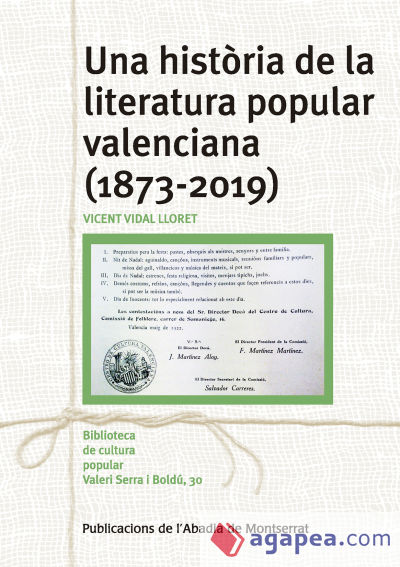 Una historia de la literatura popular valenciana (1873-2019)