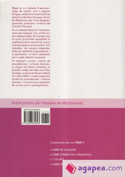 Veus. Curs de català. Llibre d'exercicis i gramàtica. Nivell 1