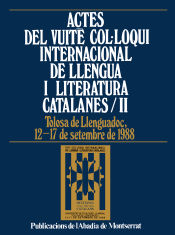 Portada de Actes del Vuitè Col·loqui Internacional de Llengua i Literatura Catalanes, vol. II. Tolosa de Llenguadoc, 1988