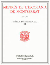 Portada de Mestres de l'Escolania de Montserrat, Volum XV. Música instrumental. III