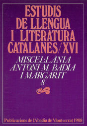 Portada de Miscel·lània Antoni M. Badia i Margarit, 8