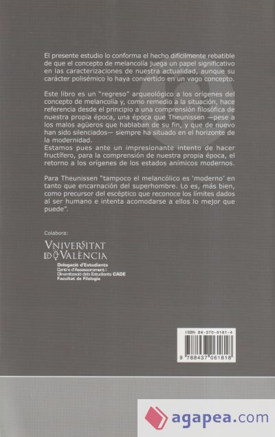 Anteproyectos de modernidad: antigua melancolía y acedia de la Edad Media