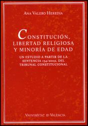 Portada de Constitución, libertad religiosa y minoría de edad