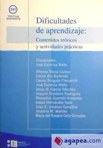 Dificultades de aprendizaje: Contenidos te&oacute;ricos y actividades pr&aacute;cticas