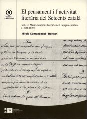 Portada de Pensament i l'activitat literària del Setcens català  Vol.II: Manifestacions literàries en llengua catalana, El