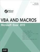 Portada de Excel 2013 VBA and Macros