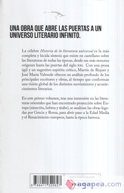 Historia de la literatura universal (vol. 1)