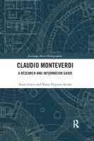 Portada de Claudio Monteverdi: A Research and Information Guide