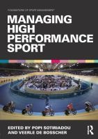 Portada de Managing High Performance Sport