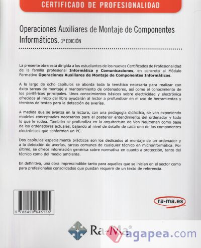 Operaciones auxiliares de montaje de componentes informáticos. Certificados de profesionalidad. Operaciones Auxiliares de Montaje de Componentes Informáticos