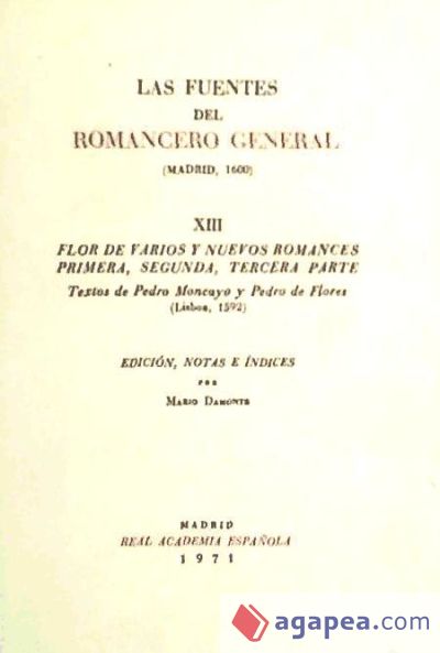 FUENTES DEL ROMANCERO GENERAL (T. XIII)