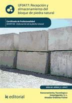 Portada de Recepción y almacenamiento del bloque de piedra natural. IEXD0108 (Ebook)