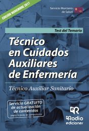 Portada de Técnico en Cuidados Auxiliares de Enfermería. Técnico Auxiliar Sanitario del SMS. Test del Temario