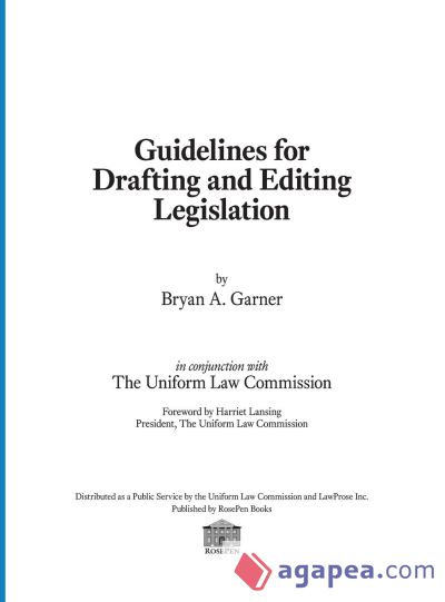 Guidelines for Drafting and Editing Legislation