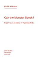 Portada de Can the Monster Speak?: Report to an Academy of Psychoanalysts