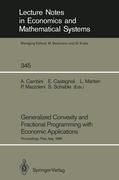 Portada de Generalized Convexity and Fractional Programming with Economic Applications