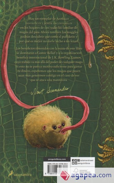 Animales fant&aacute;sticos y d&oacute;nde encontrarlos (Un libro de la biblioteca de Hogwarts)