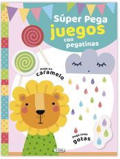 Portada de Super pega juegos con pegatinas. Rosa