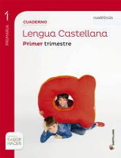 Portada de Cuaderno Lengua, 1º primaria, primer trimestre. Cuadrícula. Saber hacer