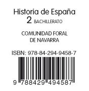 Portada de HISTORIA DE ESPAÑA COM. FORAL DE NAVARRA 2 BACHILLERATO LA CASA DEL SABER