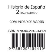 Portada de HISTORIA DE ESPAÑA COM. MADRID 2 BACHILLERATO LA CASA DEL SABER