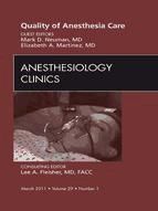 Portada de Quality of Anesthesia Care, An Issue of Anesthesiology Clinics - E-Book (Ebook)