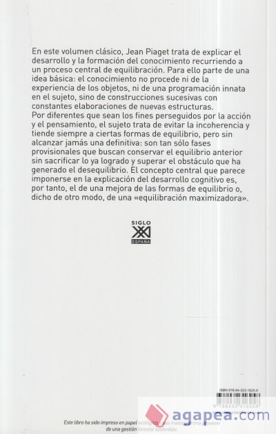 La equilibración de las estructuras cognitivas La equilibración de las estructuras cognitivas