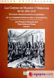 Portada de Las Cortes de Madrid y Versalles en el año 1707