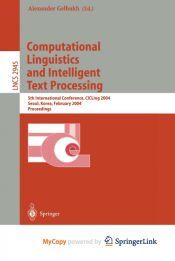 Portada de Computational Linguistics and Intelligent Text Processing