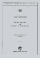 Portada de Matrix Analysis of Discrete Elastic Systems