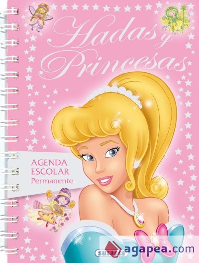 Agenda escolar permanente hadas y princesas