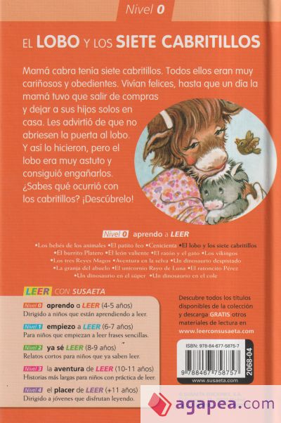 Aprendo a LEER con Susaeta - nivel 0. El lobo y los siete cabritillos