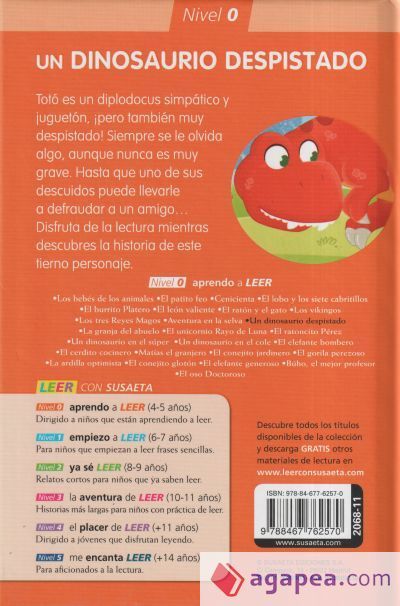 APRENDO A LEER CON SUSAETA - NIVEL 0. UN DINOSAURIO DESPISTADO - MARIA ...