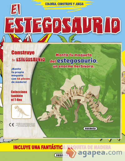 Colorea, construye y juega. El estegosaurio