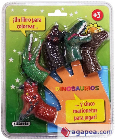 Colorea y juega con marionetas. Dinosaurios