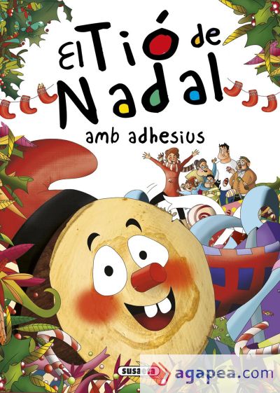 Contes i tradicions catalanes amb adhesius. El Tió de Nadal amb adhesius