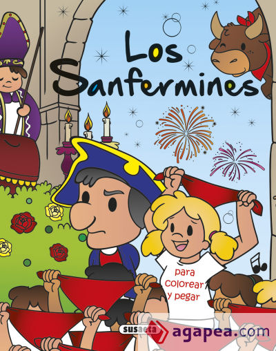 Los Sanfermines para colorear y pegar